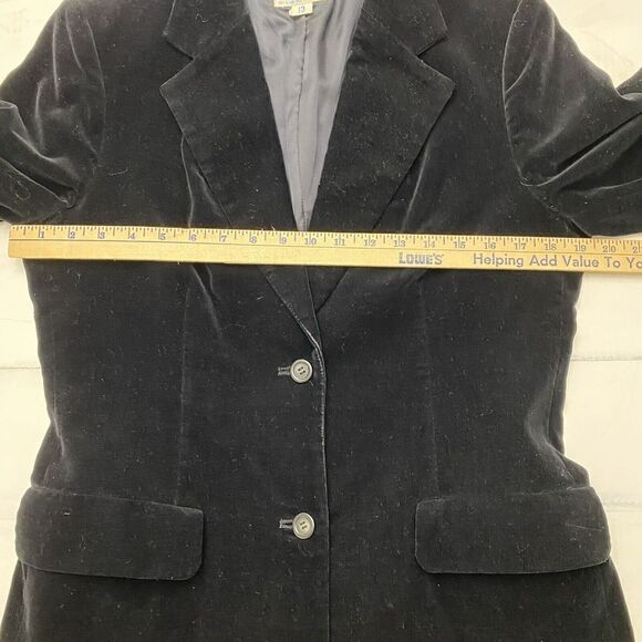 Atkins JR Women's Velvet Black Cotton Blazer Size 13 Made in Japan - Picture 6 of 12